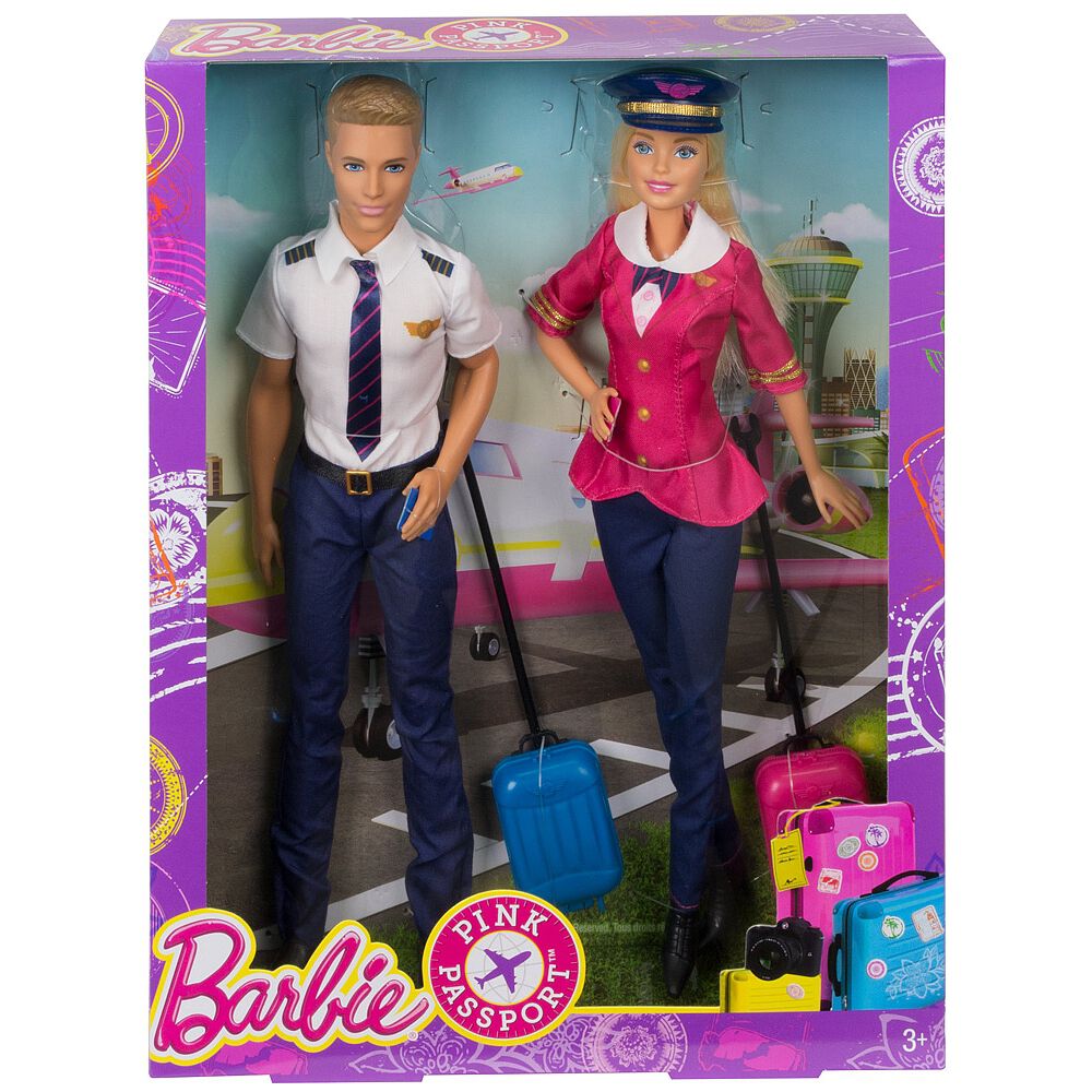 barbie pink passport ken fashion doll gift set