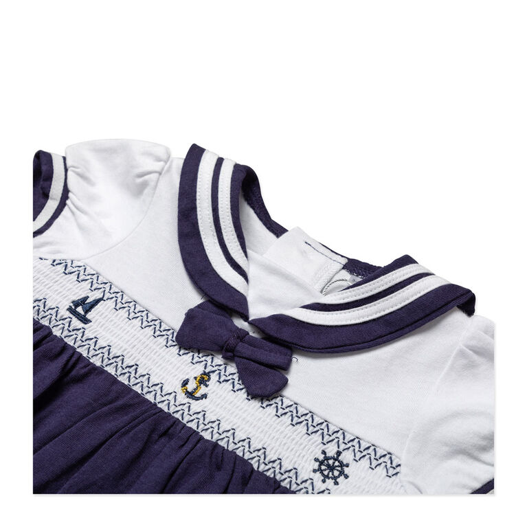 Rock a Bye Baby 2 Piece Dress Set:Navy Sailor 3-6M