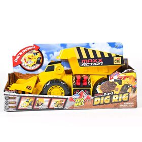 Maxx Action 2-N-1 Dig Rig Dump Truck and Front End Loader