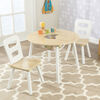 Round Storage Table & 2 Chair Set - Natural & White