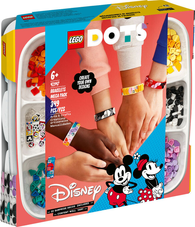 LEGO DOTS  Disney Mégaensemble de bracelets Mickey et ses amis 41947, Ensemble de bricolage (349 pièces)