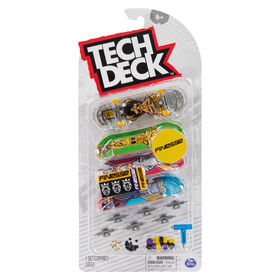 Tech Deck, Ultra DLX Fingerboard 4-Pack, Finesse Skateboards, Collectible and Customizable Mini Skateboards