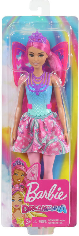Barbie Dreamtopia Fairy Doll, 12-inch, Pink Hair, with Wings and Tiara