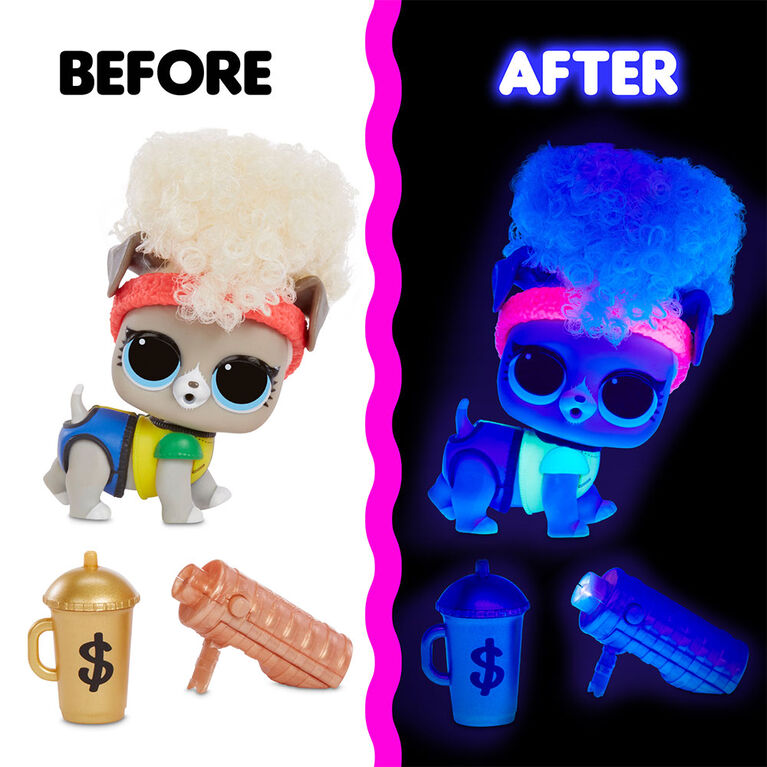 L.O.L. Surprise! Lights Pets with REAL Hair & 9 Surprises including Black Light Surprises - English Edition