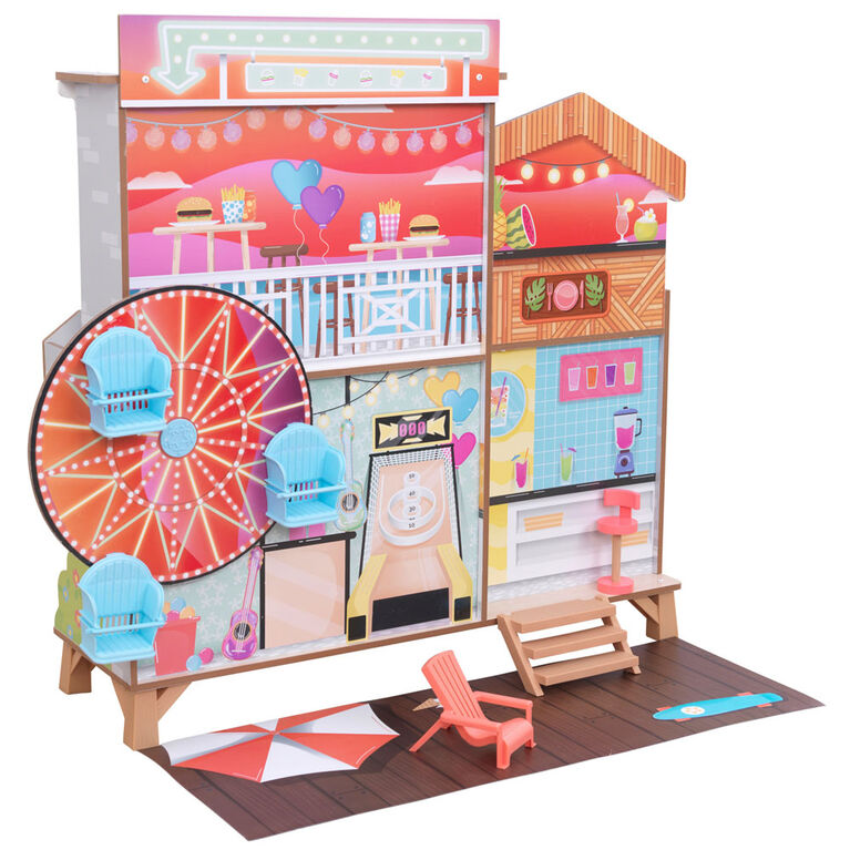 KidKraft Maison de Plage avec Grande Roue Amusante avec EZ Kraft AssemblyMC