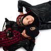 FlapJackKids - Bonnet en polaire Sherpa réversible pour bébé, enfant en bas âge, enfant, garçon - Double épaisseur - Ours noir / aviateur - Grand 4-6 ans