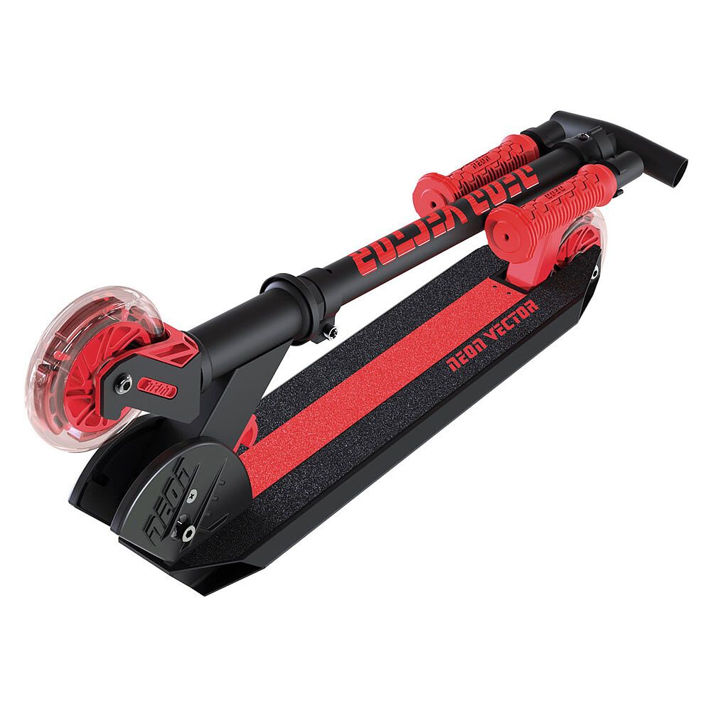 Neon Vector LED Light Up 2 Wheel Kick Scooter - Red