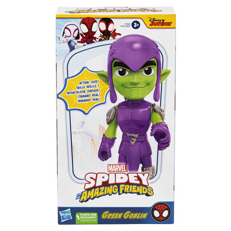 Marvel Spidey and His Amazing Friends Supersized Green Goblin Figure, 9-Inch Action Figure, Preschool Toys for Kids
