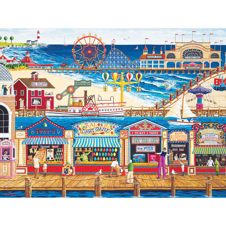 Family Hour Ocean Park Large 400 Piece Ezgrip Jigsaw Puzzle By Art Poulin