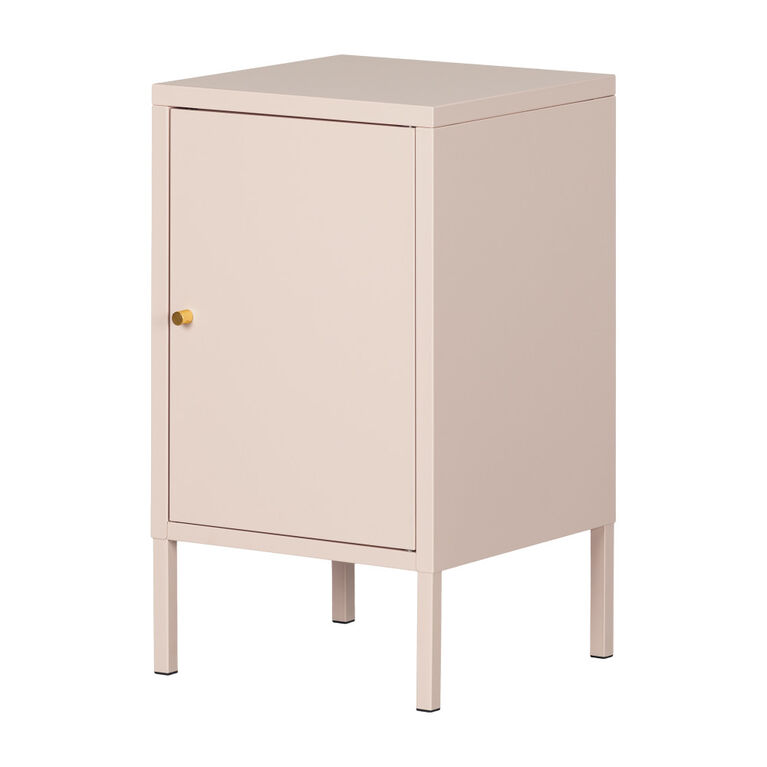 Dylane Metal 1-Door Nightstand Pale Pink