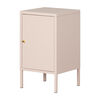 Dylane Metal 1-Door Nightstand Pale Pink