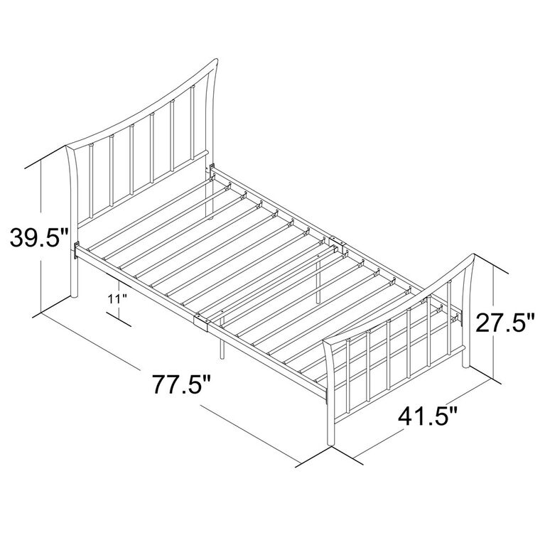 DHP - Bali Twin Metal Bed - Bronze