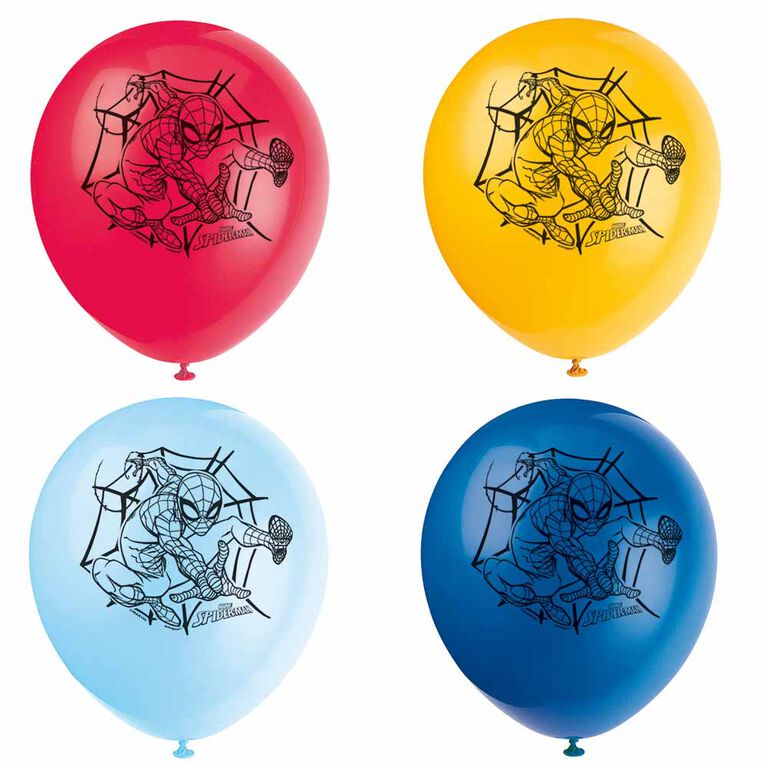 Spider-Man 12" Latex Balloons, 8 pieces