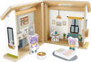 Fisher-Price Wooden On-the-Go Play House Dollhouse with 6 Play Pieces for Preschool Kids