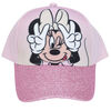 Disney Minnie Mouse Peace Sign With Glitter Brim Kids Baseball Cap Pink