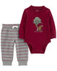 Ensemble 2 pi&egrave;ces cache-couche Little brother et pantalon rouge Carter's