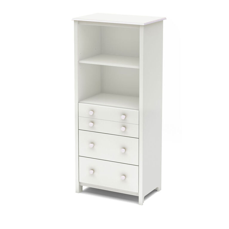 Little Smileys Shelving Unit with Drawers- Pure White