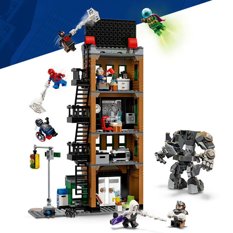 LEGO Marvel Spider-Man contre Mysterio : le Daily Bugle - Jouet de Construction de Jeu de Simulation de Superh&eacute;ros - 76342