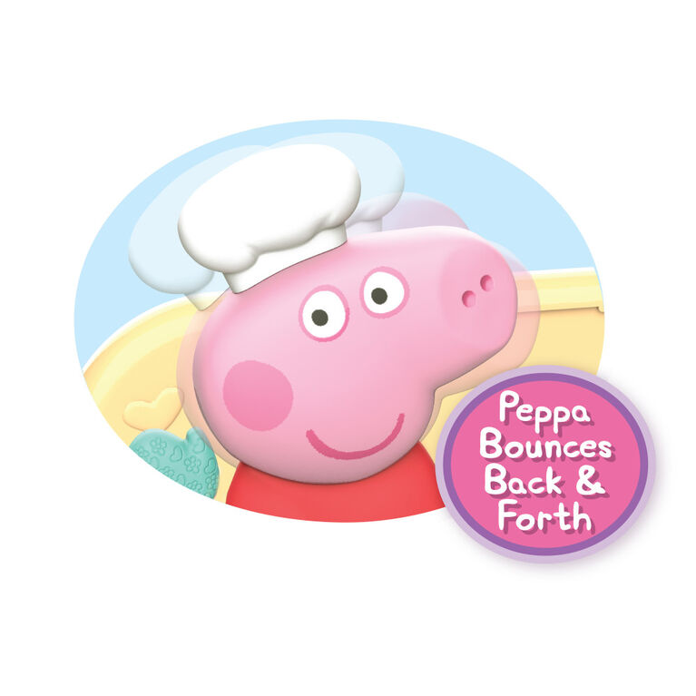 Cuisine à Plateau Divertissante de Peppa Pig avec Sons Réalistes, Inclut des Aliments, une Poêle et une Spatule pour Jouer