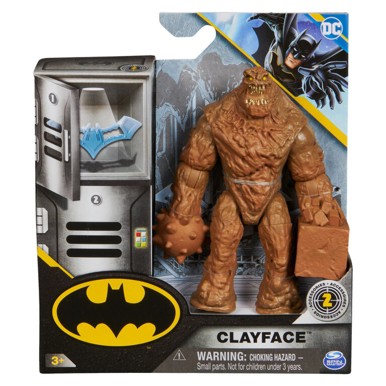 DC Comics, Figurine articulée Clayface avec 2 accessoires mystère, 10 cm