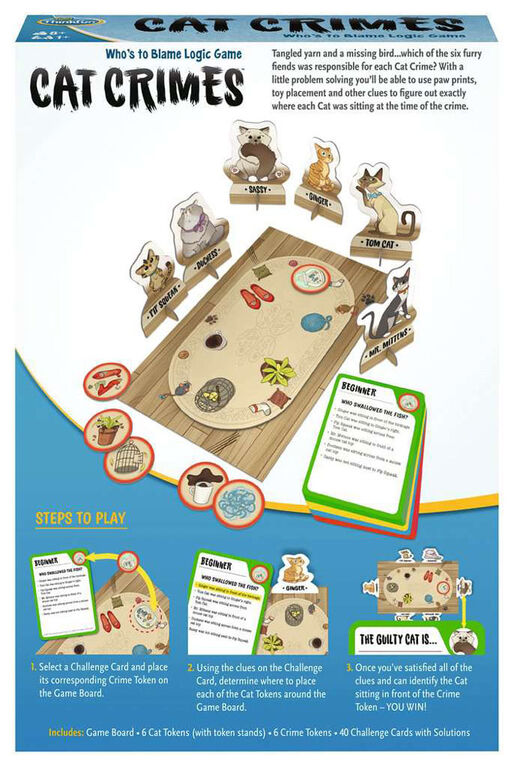 Ravensburger! Thinkfun - Cat Crimes Who's to Blame Logic Game - English Edition