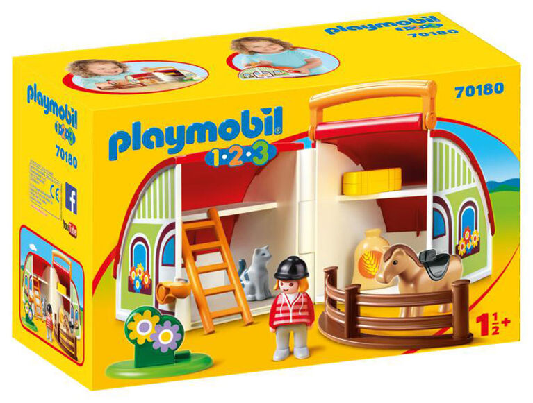 Playmobil 1.2.3. Centre équestre transportable 70180