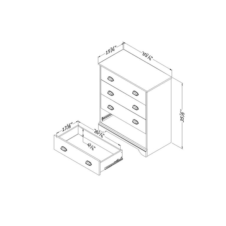 Fundy Tide 4-Drawer Chest- Espresso