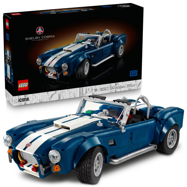 LEGO Icons Shelby Cobra 427 S/C, Objet D&eacute;coratif pour la Maison ou le Bureau, Ensemble de Mod&egrave;le de Voiture pour Adultes 10357