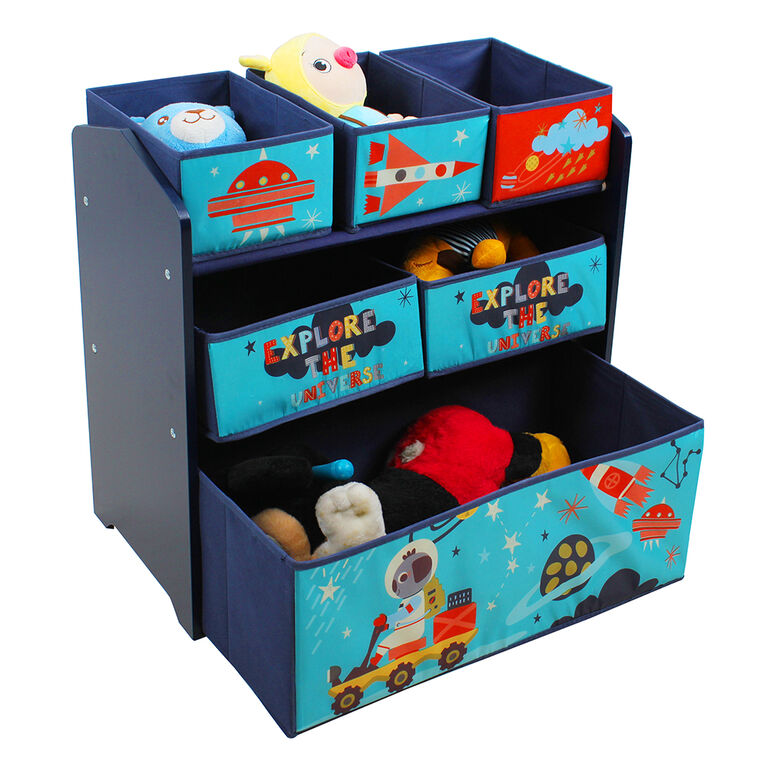 Outer Space Wood Storage with bins