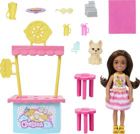 Barbie Chelsea Lemonade Stand Playset with Brunette Small Doll, Puppy, Stand and Accessories Barbie Chelsea Doll and Accessories