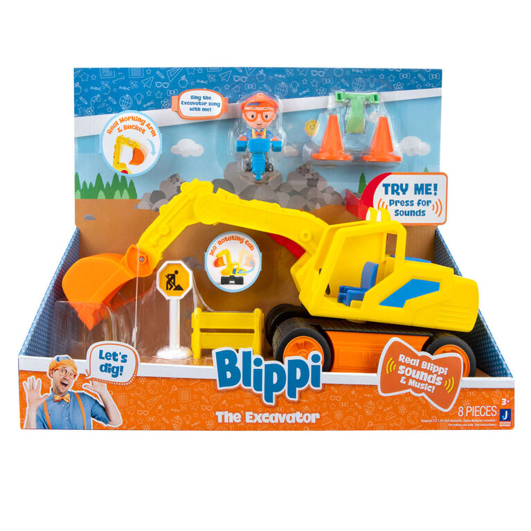 Blippi - Véhicule vedette de 25,4 cm - Excavatrice