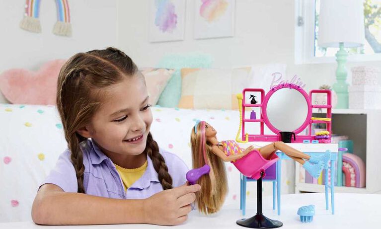 Barbie Ultra Chevelure Coffret de jeu Salon et poupée