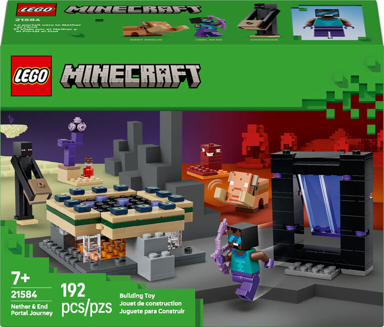 LEGO Minecraft Nether & End Portal Journey Building Toy for Boys, Girls, & Kids, Ages 7+ - 21584