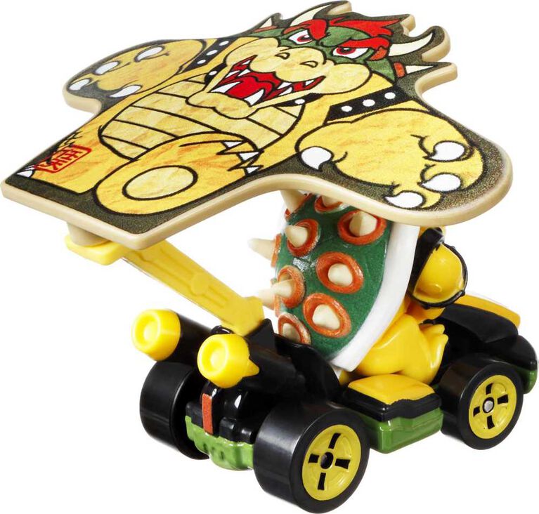 Hot Wheels - Mario Kart -Bowser Standard Kart et Cerf-Volant de Bowser