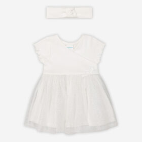 Rococo 2 Piece Tutu Dress with Headband Set White 2-3