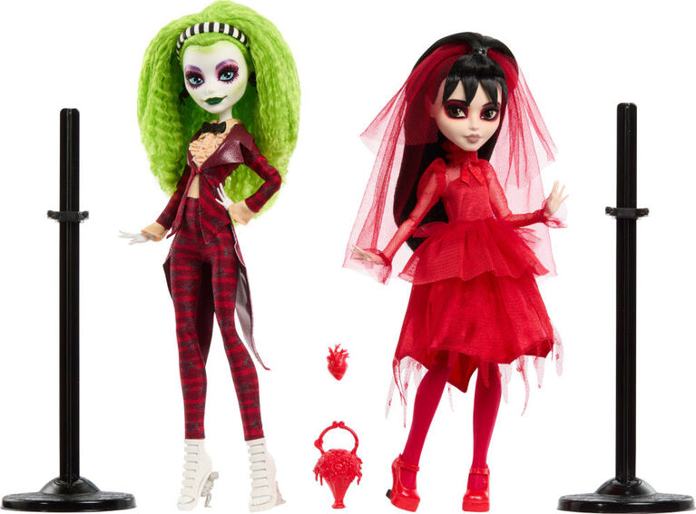 Monster High Skullector Betelgeuse and Lydia Collectible Dolls, Beetlejuice Beetlejuice 2-Pack