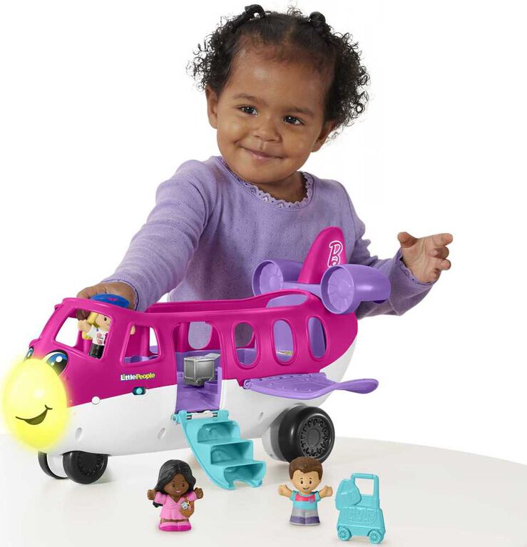 Little People Barbie Toy Airplane with Lights Music and 3 Figures