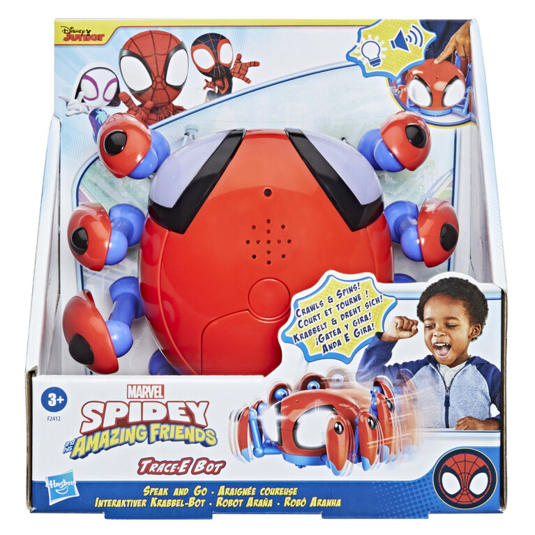 Marvel Spidey and His Amazing Friends Speak and Go Trace-E Bot, Electronic Spider Bot Toy