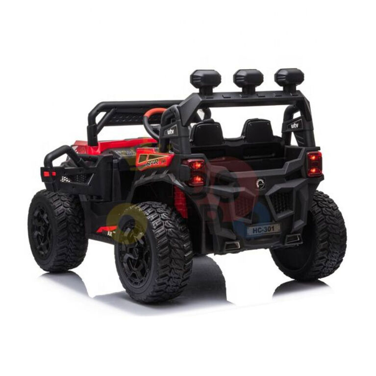 KidsVip 12V Kids and Toddlers Junior Sport Utility Ride On Buggy/UTV w/Remote Control - Red - English Edition