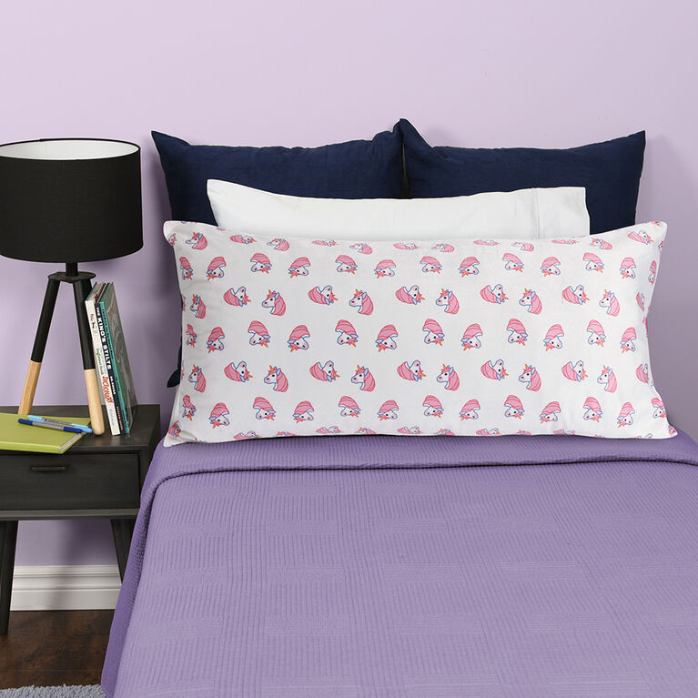 Oreiller de corps en peluche Emoji 18"x36", Licorne