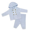 Rock a Bye Baby Coffret cadeau 2 pi&egrave;ces cardigan et pantalon en tricot bleu 6-9 mois