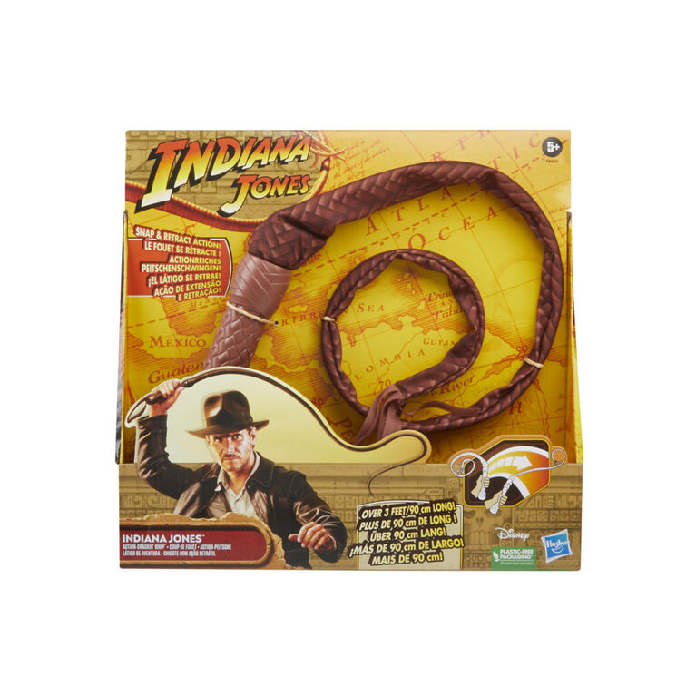 Indiana Jones Action-Crackin' Whip Roleplay Toy, Indiana Jones Whip for Indiana Jones Costume