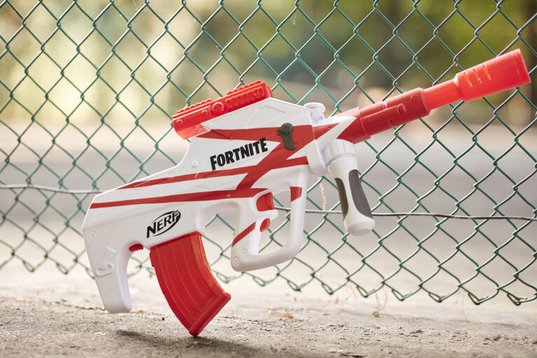 Nerf Fortnite B-AR Motorized Dart Blaster -- Fortnite Converge Wrap, Motorized 10-Dart Blasting, 10-Dart Clip