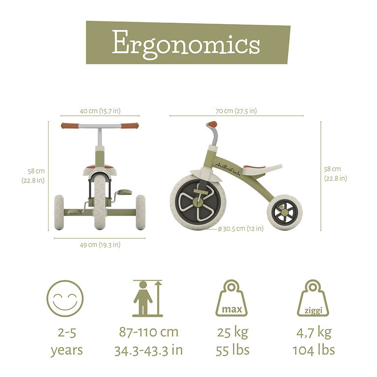 Chillafish Tricycle Ziggi Olive