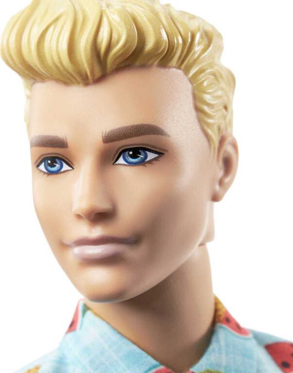 Barbie Ken Fashionistas Doll #152 - Blue Tropical-Print Shirt, Coral Shorts, White Shoes & White Sunglasses