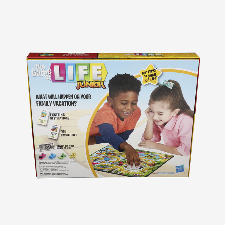 Destins Le jeu de la vie Junior, jeu de plateau pour enfants, pour 2 à 4 joueurs, jeu de plateau - Édition anglaise