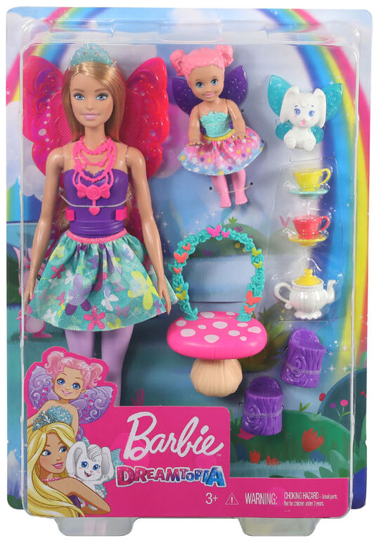 Coffret de jeu ​Fête du thé Barbie Dreamtopia avec poupée Barbie Fée et accessoires