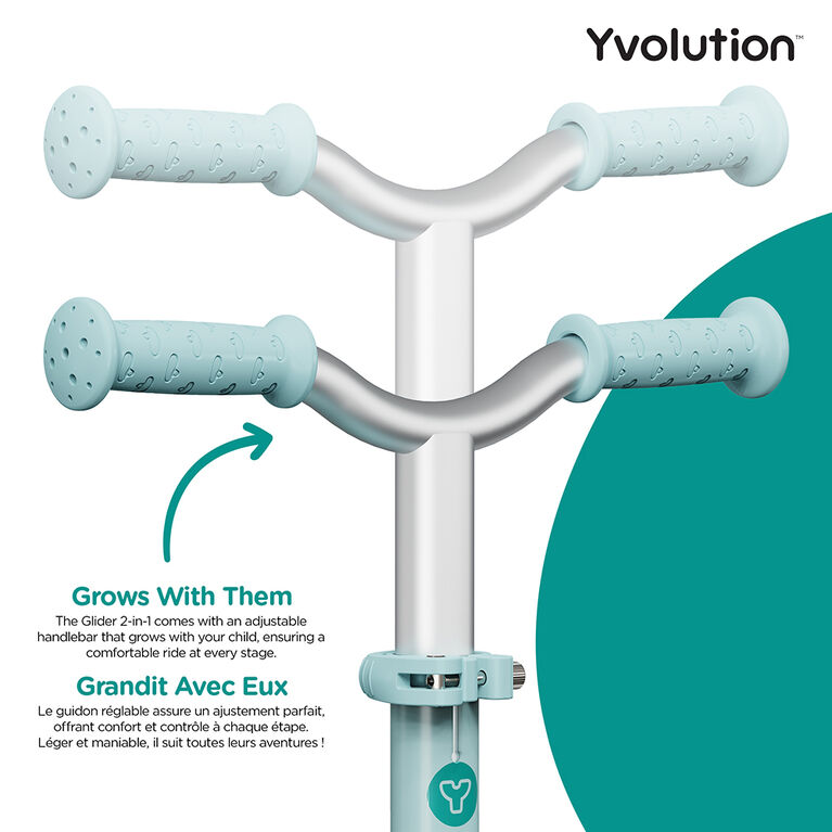 Yvolution Glider 2in1 3-wheel Scooter & Ride-On - Teal