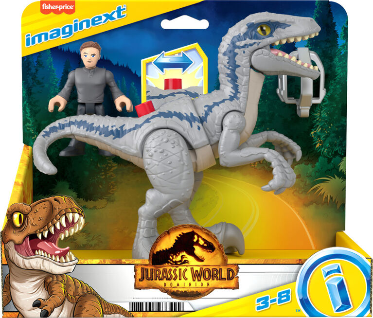 Fisher-Price Imaginext Jurassic World Dominion Blue and Owen Dinosaur Toy Set