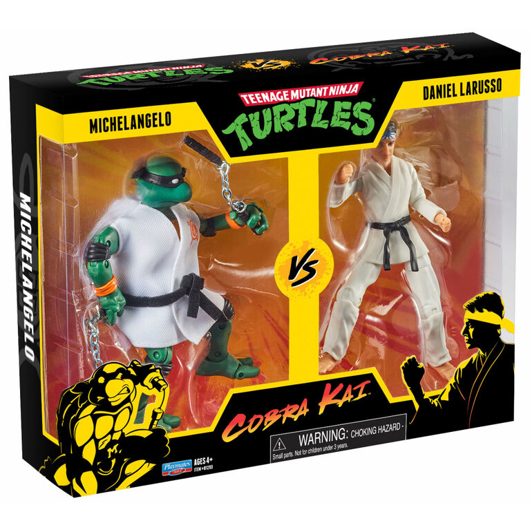 Teenage Mutant Ninja Turtles v. Cobra Kai: Michelangelo v. Daniel LaRusso - 6" Figurine (Pack de 2) - Édition anglaise
